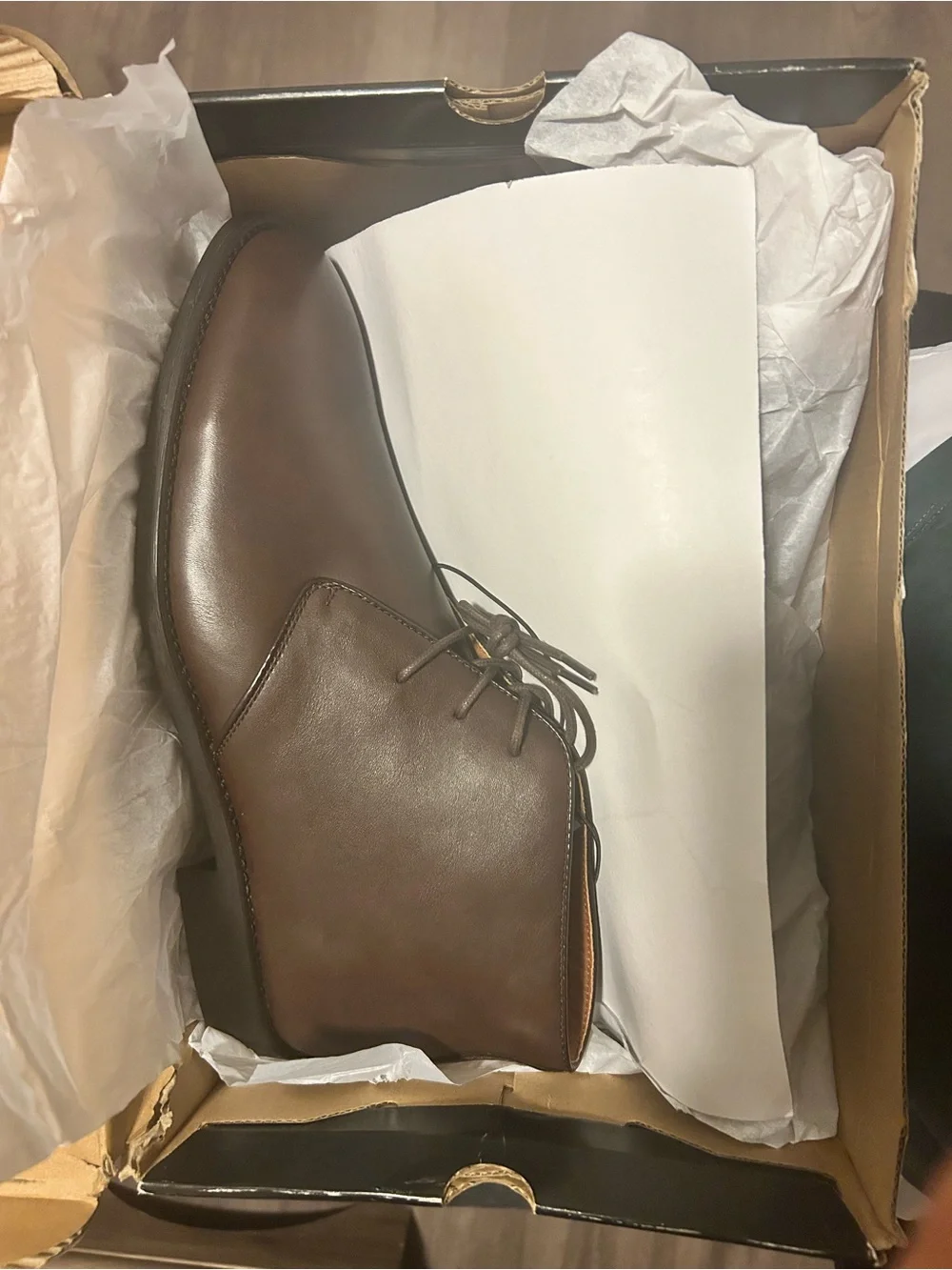 jf j.ferrar Men's Dark Brown Leather Chukka Boots
